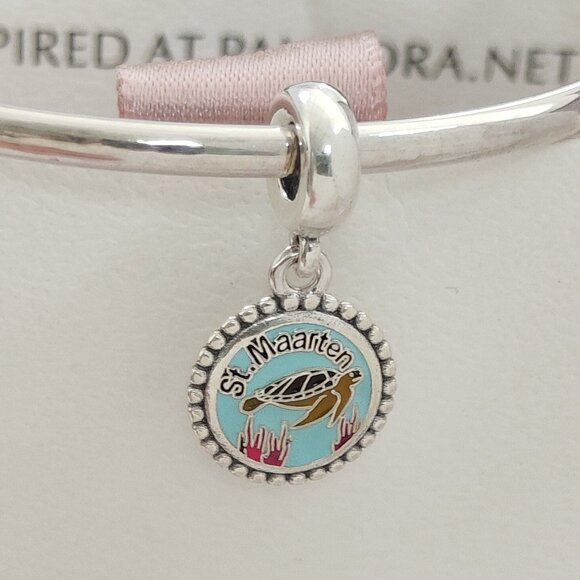 Pandora St. Maarten Sea Turtles Exclusive Dangle Charm with box - Picture 3 of 6
